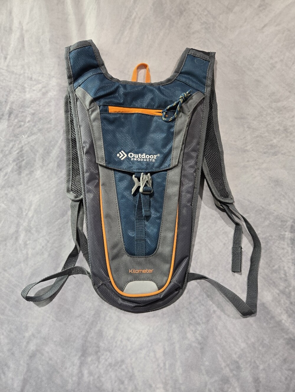 Outdoors Products Navy and Gray Hydration Backpack with Orange Trim